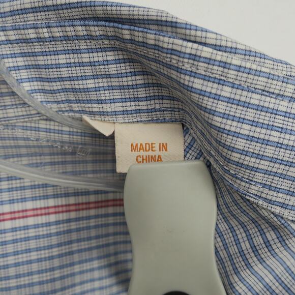 Hugo Boss Plaid Hidden Placket Shirt Men's XL Blue Cotton Button-Up Smart Casual - Picture 8 of 13